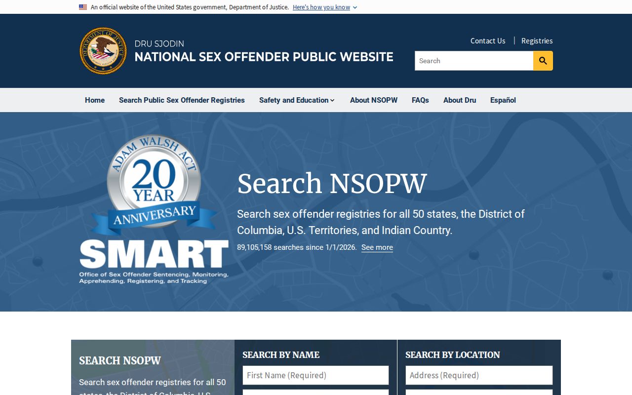 Tompkins County sex offender search using the national NSOPW gateway