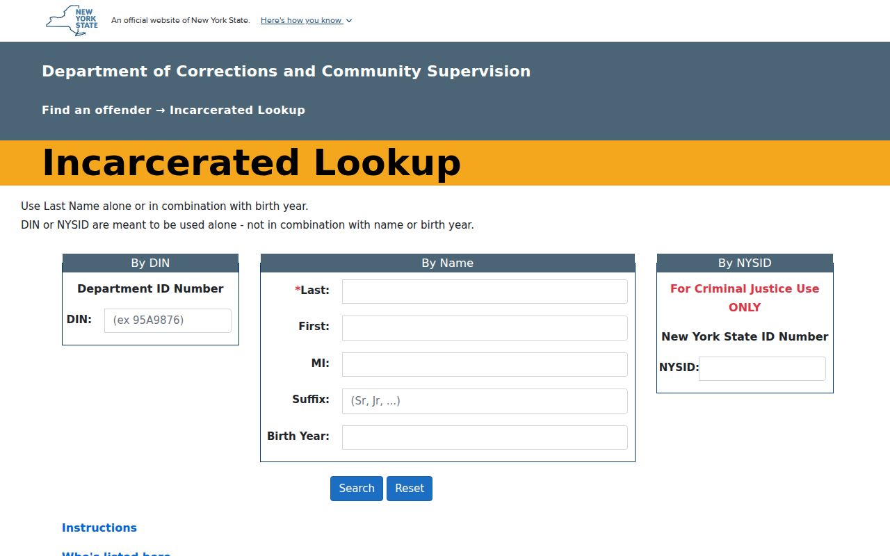 Tompkins County sex offender check with the separate DOCCS custody lookup